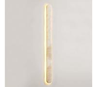 SANGPAO Applique murale nordique linéaire à LED pour salle de bain, longue bande, minimalisme, applique murale moderne en marbre, éclairage mural intérieur en pierre naturelle pour salon, chambre à co