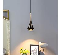 SANGPAO Décoration de la maison Lampes suspendues à LED Cône Long Tube Lampe à suspension Luminaire de cuisine Pendentif en or noir Barre lumineuse du milieu du siècle Mini lustre linéaire pour escali