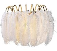 SANGPAO Décoration de la maison moderne applique murale en plumes blanches pour chambre de filles lampe murale nordique câblée lampe murale de chambre de filles luminaire mural d'intérieur pour enfant