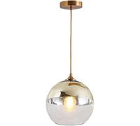 SANGPAO Minimalisme Nordique Grande Lampe à Suspension en Verre Moderne Sphère chromée Lampe à Suspension Industrielle Ronde Lampe de Plafond Suspendue en Or sphérique Éclairage Nordique pour Chambre
