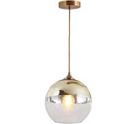 SANGPAO Minimalisme Nordique Grande Lampe à Suspension en Verre Moderne Sphère chromée Lampe à Suspension Industrielle Ronde Lampe de Plafond Suspendue en Or sphérique Éclairage Nordique pour Chambre