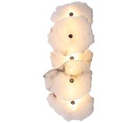 SANGPAO Nordic Light Applique murale en marbre de luxe en pierre naturelle, en verre d'albâtre blanc, lampe murale d'intérieur longue et linéaire pour salon, chambre à coucher, salle de bain, couloir,