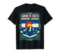 Sangre de Cristo Drapeau Colorado Montagnes Art rétro T-Shirt