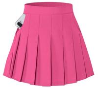 SANGTREE Jupe plissée pour filles et femmes, taille élastique, 2 ans - US 4XL, A# Uni - Rose rouge, 11-12 Ans