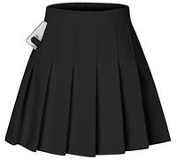 SANGTREE Jupe plissée sans short taille haute élastique pour femme, No Short Noir, Taille 3XL