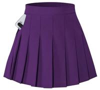 SANGTREE Jupes plissées avec short pour femmes et filles, uniforme à taille élastique, jupe de tennis décontractée, 2 ans - US 4XL, A# Uni-violet, 10-11 Ans