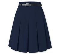 SANGTREE Jupes plissées longueur genou, jupe midi longue taille haute, 6 ans - US 4XL, bleu marine, 13-14 Ans