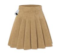 SANGTREE Mini jupe plissée pour femme avec jupe patineuse confortable décontractée et extensible US XS à US 4XL, A#velours côtelé kaki, Taille 3XL