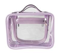SANHECUN Grande trousse de toilette de voyage transparente - Dimensions (L x l x H) : 25,4 x 11,4 x 19,1 cm (violet, taille M)