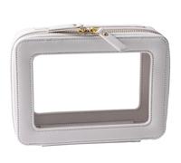 SANHECUN Trousse de Toilette étanche avec Crochet de Suspension pour Les Voyages, Blanc, Carry on 8 inch, Trousse de Toilette