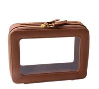 SANHECUN Trousse de Toilette étanche avec Crochet de Suspension pour Les Voyages, Marron, Carry on 8 inch, Trousse de Toilette