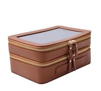 SANHECUN Trousse de toilette/maquillage de voyage transparente pour accessoires de voyage, marron, SHC-TL-2