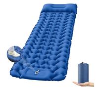 SANHIGHEND Matelas de couchage ultra léger auto-gonflable avec pompe à pied intégrée et oreiller portable, tapis de couchage résistant à l'humidité, matelas pneumatique compact et durable, pour