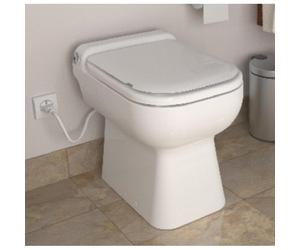 Sanibroyeur Sanicompact Luxe broyeur de fèces encastré dans cuvette de WC au sol avec abattant de WC éco+raccordement lavabo blanc c3lvnl