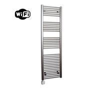 Sanicare HPW Radiateur électrique - 172x60cm - 1127W - wifi - thermostat - argent - en bas à gauche - aspect inox (argent) HPLWS 601720/I