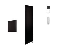 Sanicare HVS Denso Radiateur électrique - 180x40cm - 948W - avec télécommande - thermostat - chrome - en bas à droite - noir HRSSC 401800/A