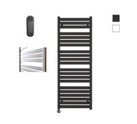 Sanicare HVS - Moda Radiateur électrique - 160x60cm - 1159W - avec télécommande - thermostat - noir - en bas à gauche - noir mat HLDSZ 601600/A