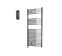 Sanicare HVS Radiateur électrique - 111.8x60cm - 533W - avec télécommande - thermostat - chrome - en bas à gauche - chrome HRLSC 601118/C