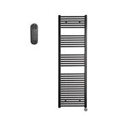 Sanicare HVS Radiateur électrique - 172x60cm - 1127W - avec télécommande - thermostat - chrome - en bas à droite - noir mat HRASC 601720/A
