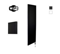 Sanicare HVW Denso Radiateur électrique - 180x40cm - 948W - wifi - thermostat - chrome - en bas à droite - noir mat HRSWC 401800/A