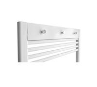 Sanicare Panneau porte-serviettes - 51,7x9,2x2,7cm - pour radiateur - 3 boutons porte-serviettes chromés - blanc HHP600W