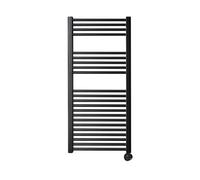 Sanicare Radiateur électrique - 111.8x60cm - 730W - design - thermostat - noir - en bas à droite - noir mat HRAEZ 601118/A