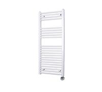 Sanicare Radiateur électrique Design - 111.8x60cm - 730W - thermostat - chrome - en bas à droite - blanc HRAEC 601118/W