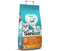 Sanicat Litière agglomérante parfum vanille et mandarine Composée de minéraux naturels avec contrôle des odeurs garanti Retient l’humidité et facilite le nettoyage Format 8L