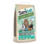 Sanicat Litiere Clean & Green Cellulose 10l - Pour Chat Vert