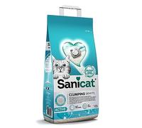 Sanicat - Litière pour Chats Ultra-agglomérante Blanche - Parfum de Savon de Marseille, Fabriquée à partir de minéraux naturels avec contrôle d'odeur Garanti, Capacité de 10 L