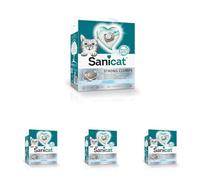 Sanicat - Litière Ultra agglomérante Strong Clumps Parfum Poudre de bébé, Blocs instantanés et compacts, Neutralise Les odeurs et sans poussière, Format : 6 L (Lot de 4)