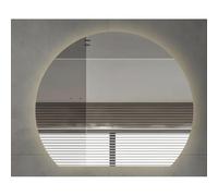 Saniclass Aura Badkamerpiegel - 120x102cm - halfrond - horizontaal / verticaal - indirecte LED verlichting - spiegelverwarming - Infrarood SW12-10085