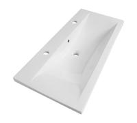 Saniclass Bari Meuble lavabo - 100x47x3.5cm - trop-plein - 1 lavabo - 2 trous de robinet - céramique - blanc 41045