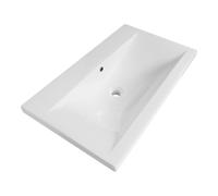 Saniclass Bari Meuble lavabo - 80x47x3.5cm - trop-plein - 1 lavabo - sans trou de robinet - céramique - blanc 41048