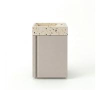 Saniclass Chaci Ensemble de lavabo - 40x65cm - 1 porte - 1 trou de robinet - droite - lavabo terrazzo - cotton mat (beige) SW1411215/SW956227