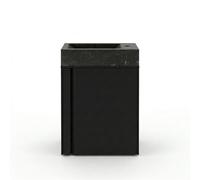 Saniclass Chaci Ensemble lave-mains - 40x65cm - 1 porte - 1 trou de robinet - droit - lave-mains pierre naturelle foncé - noir mat SW1411217/SW728242