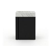 Saniclass Chaci Ensemble lave-mains - 40x65cm - 1 porte - 1 trou de robinet - droit - lave-mains pierre naturelle marbre - noir mat SW1411217/SW728223