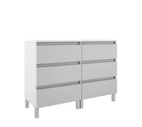 Saniclass Chaci Plus Ensemble de meubles de salle de bains - 120x86x46cm - plan supérieur - 6 tiroirs - blanc mat 2xSW892697/SW892766