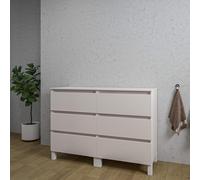 Saniclass Chaci PLUS Ensemble meuble de salle de bains - 120x86x46cm - plateau supérieur - 6 tiroirs - coton mat (beige) 2xSW1122826/SW1171121