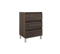 Saniclass Chaci PLUS Ensemble meuble de salle de bains - 60x86x46cm - plan supérieur - 3 tiroirs - noyer (bois) SW892695/SW892750