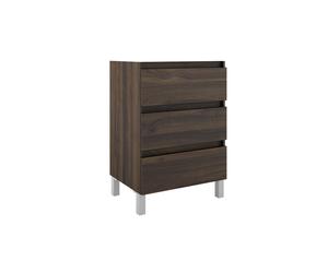 Saniclass Chaci PLUS Ensemble meuble de salle de bains - 60x86x46cm - plan supérieur - 3 tiroirs - noyer (bois) SW892695/SW892750