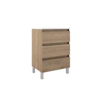 Saniclass Chaci PLUS Meuble bas de salle de bains - 60x86x46cm - 3 tiroirs - Poignée intégrée - MFC - chêne BOX_60_Canela