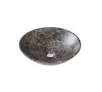Saniclass Dark Emperador - Vasque à poser 42x42x12cm - rond - pierre naturelle marbrée SW1242435