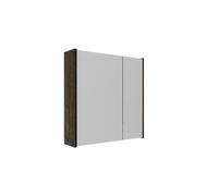 Saniclass Holz Atelier Armoire miroir - 60x63x16cm - incluant panneaux latéraux - Chêne charcoal SW1420837/SW1212815