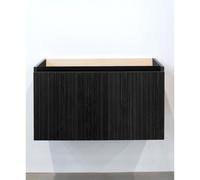 Saniclass Holz Base Meuble sous lavabo de salle de bains - 80cm - 1 tiroir - sans poignée - brun noir mat SW773954