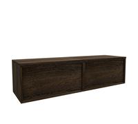 Saniclass Holz Frame Ensemble meuble de salle de bains - 160x45x40cm - 2 tiroirs - plan de travail - Chêne charcoal SW1420779/SW1420834