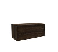 Saniclass Holz Framse Meuble de salle de bains - 100x45x40cm - 1 tiroir - plan de toilette - Chêne charcoal SW1420770/SW1420825