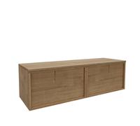 Saniclass Holz Framse Meuble de salle de bains - 140x45x40cm - 2 tiroirs - plan de travail - Chêne naturel SW1420775/SW1420830