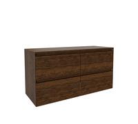 Saniclass Holz Pure Meuble de salle de bains - 120x45x60cm - 4 tiroirs - plan de toilette - Noyer pur SW1420791/SW1420829