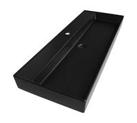Saniclass Legend Meuble-lavabo - 120x47x13 cm - avec trop-plein - 1 vasque - 1 trou pour robinet - céramique - noir mat 2231